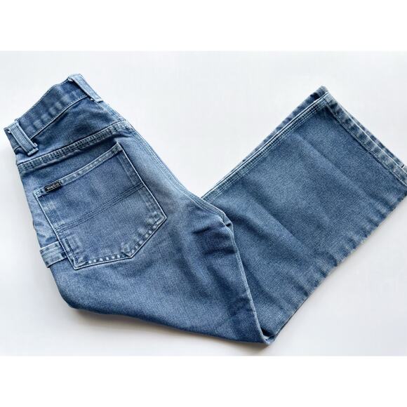 Boys Vintage Webs Wide Leg Baggy Medium Wash Carpenter Jeans Size 10 - Picture 5 of 11